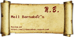 Mell Barnabás névjegykártya